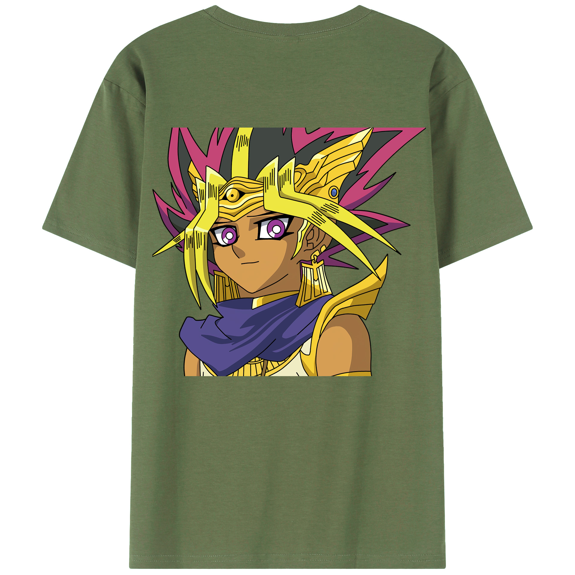 （画像用） 遊☆戯☆王 Yu-Gi-Oh! 綿100％ メンズ半袖Tシャツ（バックプリント） 通気性